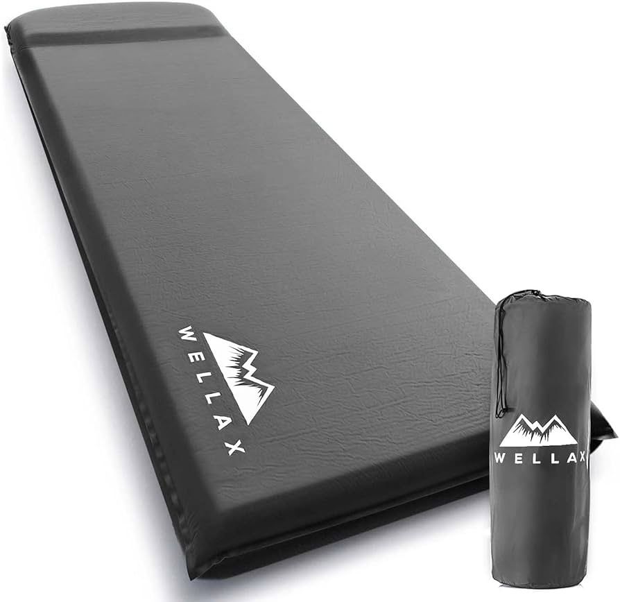 New WELLAX Sleeping Pad - Foam Camping Mats, Fast Air Self-Inflating Insulated Durable Mattress for Backpacking, Traveling and Hiking - Ultrathick All