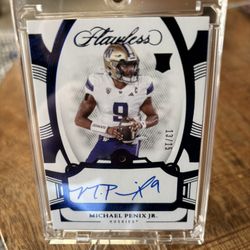 Michael Penix Jr Blue Sapphire Autograph 13/15