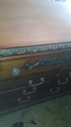antique hand cherry wood bed room dresser