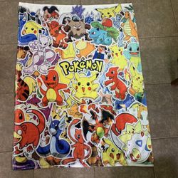 Kids Pokémon and friends throw blanket. 56x39”