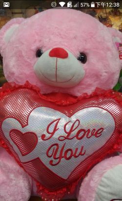 Jumbo pinky Bear plush 30" W9230