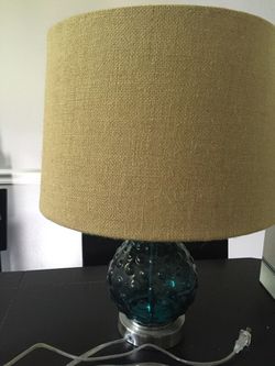 Glass blue desk lamp