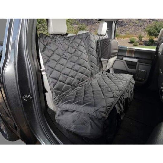 4Knines Bench Seat Covers for Trucks with Dog Hammock - Rear Seat Protector for Dogs Fits Full Size Crew Cab with Split Bench Seats - Waterproof, Heav