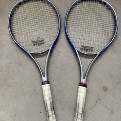 Pair Of Great Condition PRINCE O3 SPEED PORT BLUE TENNIS RACKET - 4 3/8" GRIP - 110 sq. in.
