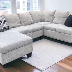 Light Grey Sectional Couch… Delivery Available