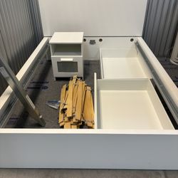 IKEA Malm Full Size Bed Frame & Two Storage Boxes 