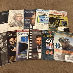 Lot of 11 Smithsonian Magazines Science Nature Archeology Mixed Years 1982-2012