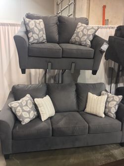 Grey Sofa and Loveseat Set Sale