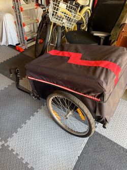 Bike Cargo Trailer Black and Red