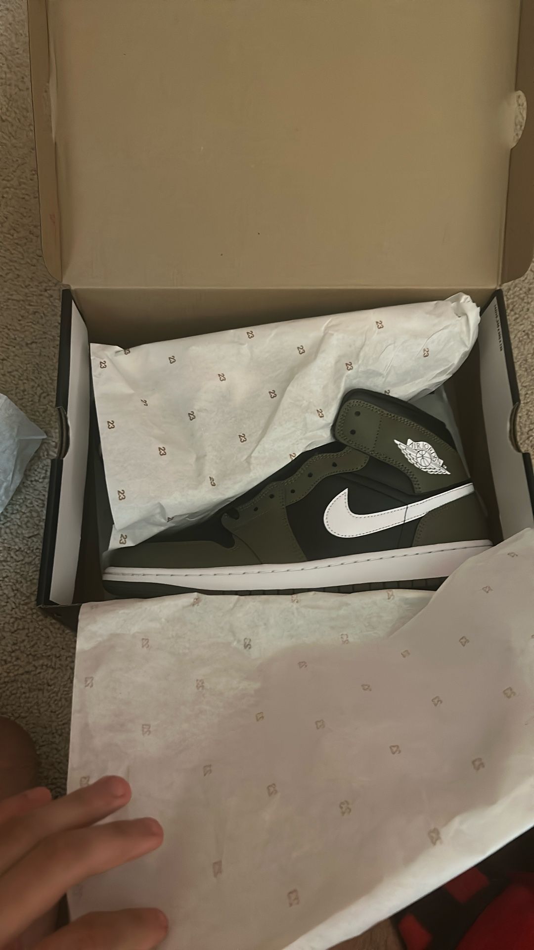 Brand New Jordan 1 Olive Green Size 12 Mens