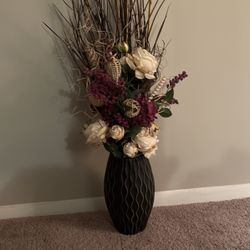 Vase with Faux Flowers