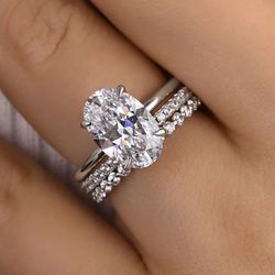 3pc Wedding Set Lab Grown Diamond IGI Certified Center Stone