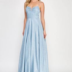 crystal doll dresses prom light blue glitter( size 15 )