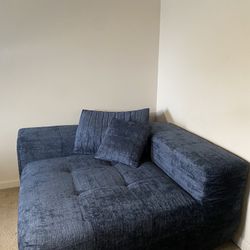 Blue Plush Sofa Seater