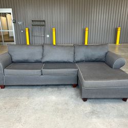 ( Free Delivery ) Big Dark Gray Sectional Couch