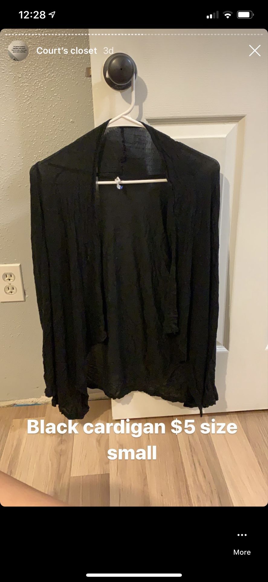 Black cardigan size small