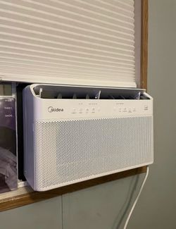Midea 8,000 BTU U Shaped Smart Inverter Window Air Conditioner - Cools 350 Sq Ft, Ultra Quiet with Open Window Flexibility - Alexa/Google Assistant Co