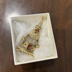 Jewel Encrusted Santa Pin $15