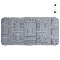 Duck Brand 17" x 36" Safety Grip Bathtub Mat with Suction Cups, Gray