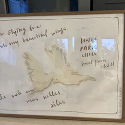 French Vintage Art Poster – Bird Flying Wall Decor, 60×80cm, Nordic Solid Wood Frame