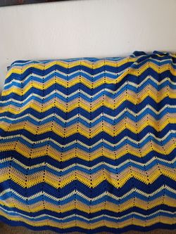 Handmade Crochet Chevron Throw Blanket