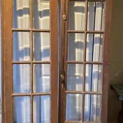 Antique Mahogany French Glass Doors