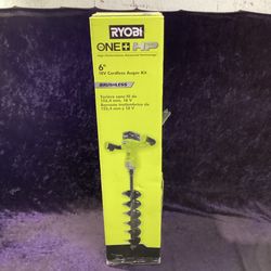 🧰🛠RYOBI ONE+ HP 18V Brushless Cordless Earth Auger w/6” Bit & 4.0Ah Batt/Charger-NEW!-$210!🧰🛠