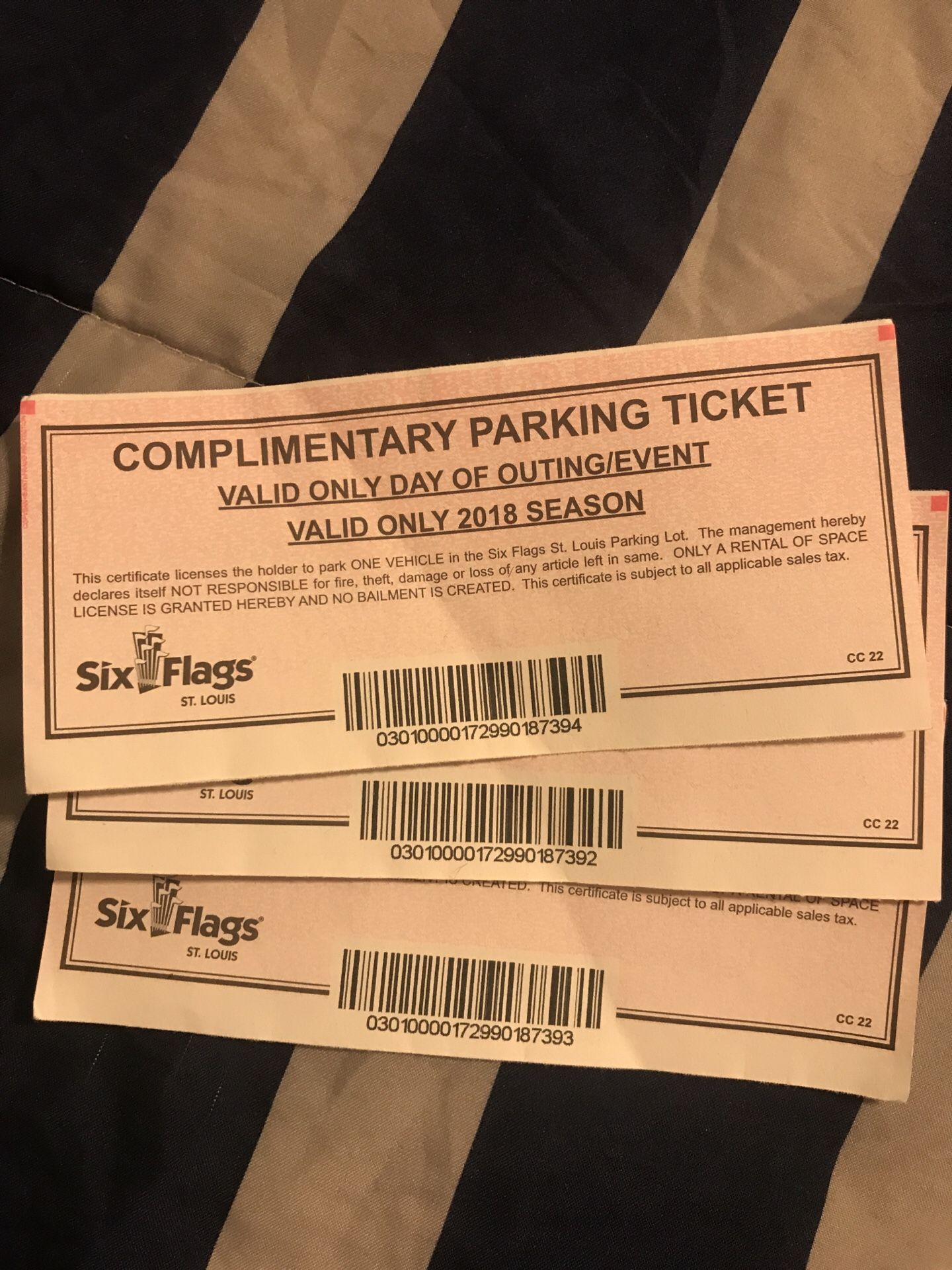 Six flags parking ticket