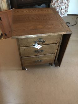 Unusual solid oak fold up desk