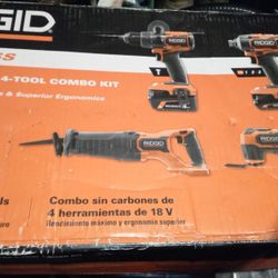 RIDGID 18V BRUSHLESS 4-TOOL COMBO KIT
