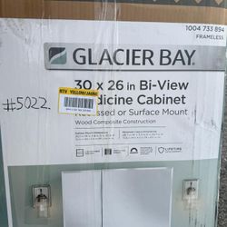 30 in. W x 26 in. H Rectangular Wood Composite Medicine Cabinet with Mirror