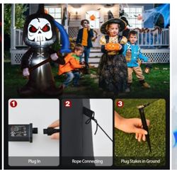 Boyel Living 6ft Spooky Halloween Decoration Glow Ghost with Built-in LED Lights