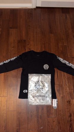 Black Chrome Heart Long Sleeve T Shirt