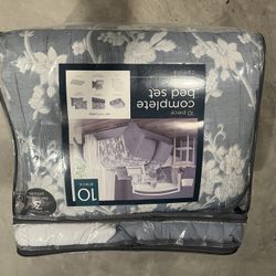 10 Pieces Queen Size Complete Bed Set