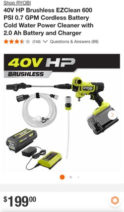 NEW Ryobi 40v pressure washer kit with battery and charger