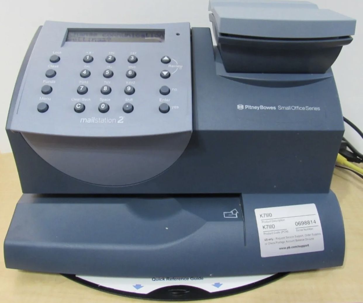 Pitney Bowes Mailstation 2 Small Office Series Digital Postage Scale K7M0 Works