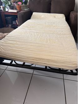 Set 2 sofa cama de tela marrón