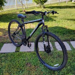 Mangoose Excursion 29 inch Mountain Bike. 21 Speed Shimano Gears. 2 Disc Brakes. Suspension Fork. 18 Inch Aluminum Frame 