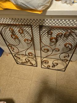 Wrought Iron Scroll Panel Pair