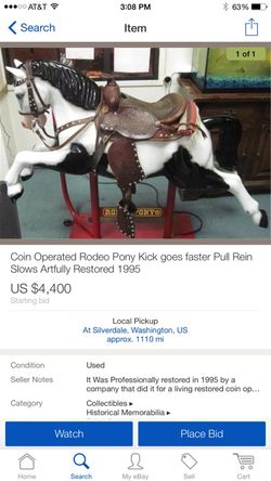 Coin operated rodeo pony