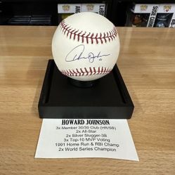 Howard Johnson Signed  Autographed Baseball MLB New York Mets TRISTAR (contact info removed) 