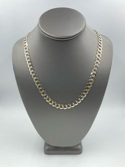 14KT YELLOW GOLD 24” DIAMOND-CUT CURB LINK 8.4MM CHAIN 36.8GR