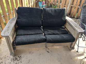 Heavy Wooden Outdoor Loveseat