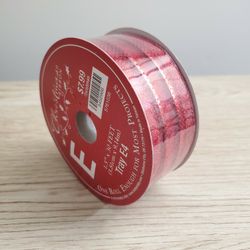 NEW 30' X 1 1/2" Red Wired-Edge Holiday Ribbon