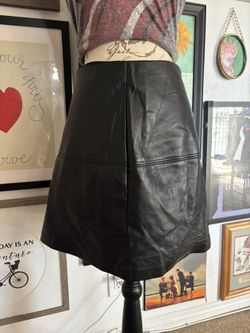 Black Faux Leather Skirt