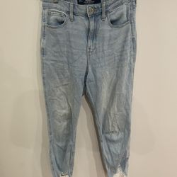 Hollister Mom Jeans Size 1R Medium Wash W25 L27 Ultra High Rise Denim Blue
