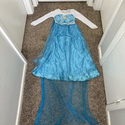 Girls Frozen Elsa Halloween Costume - 8 To 10 Years Old - Needs Wash