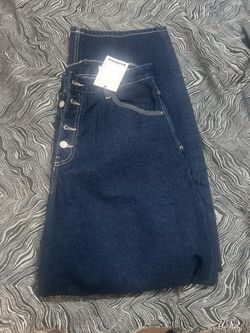 Bershka barrel jeans Navy 32 tall