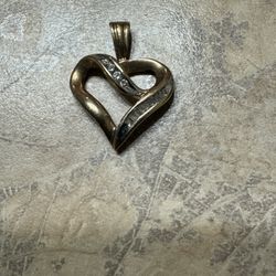 Solid Gold Diamond Heart Pendant