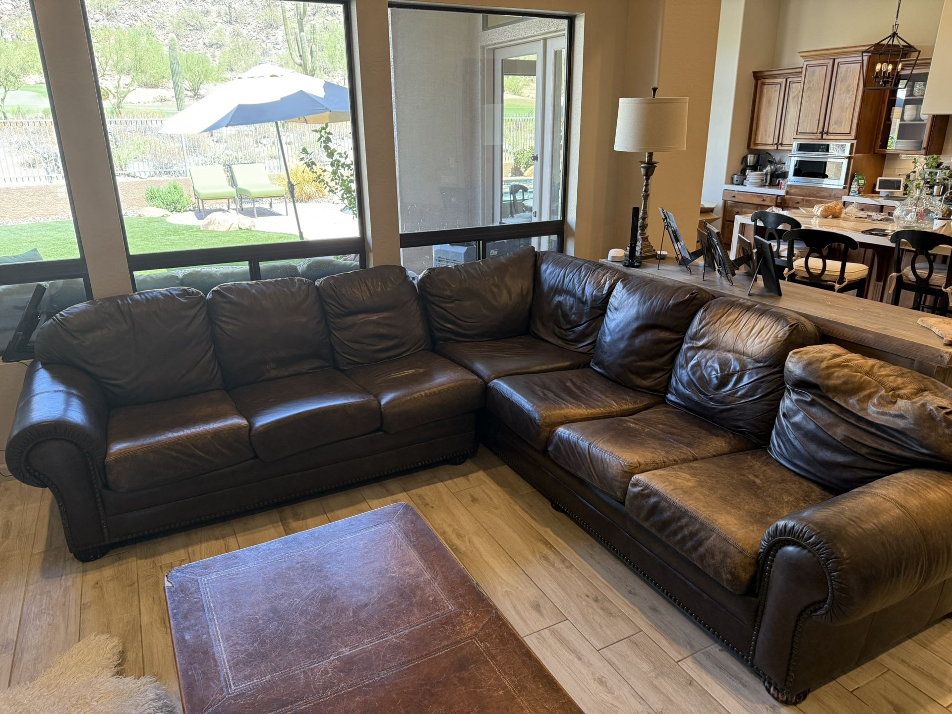 Leather Sectional Couch Sofa